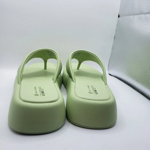 Call it Spring Ladies' Size 10 MAKENA chunky Thong Sandals GREEN, Slides VEGAN - Picture 5 of 8